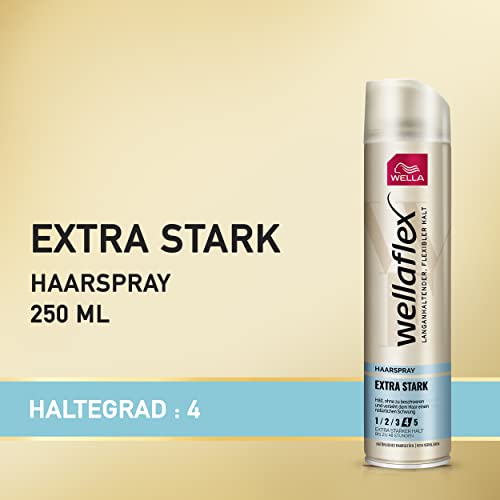 Foto von Wellaflex Haarspray Extra Stark – Styling Spray für 48h flexiblen Halt ohne Verkleben – mit UV-Schutz und Hair Taming Complex mit Macadamia-Öl – 250 ml