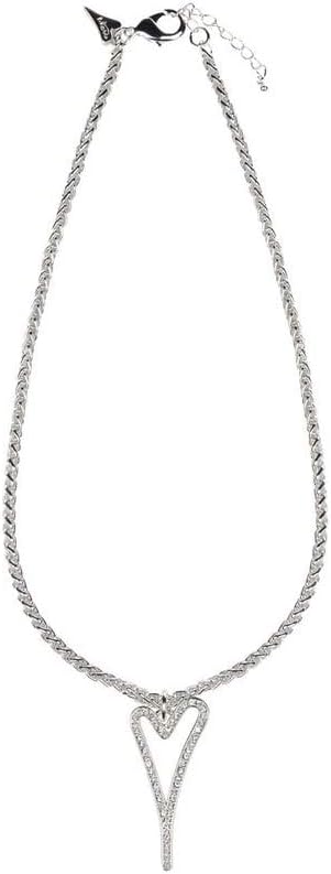 Miss Dee Silver Plated Open Crystal Heart Necklace