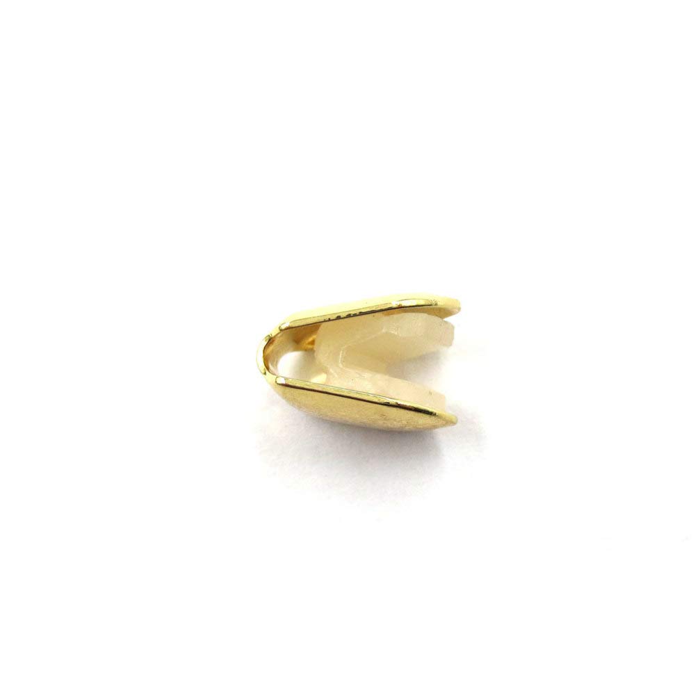 HEALLILY 2Pcs Plated Gold Mouth Teeth Hip Hop Teeth Plain Top Tooth Single Grill Cap for Teeth Grills Rapper Jewelry Teeth Mouth Party Accessories 3