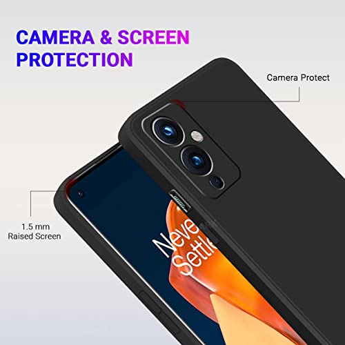 Image of LIRAMARK Silicone Soft Back Cover Case for OnePlus 9 5G / 1+9 5G (Silicone Black)
