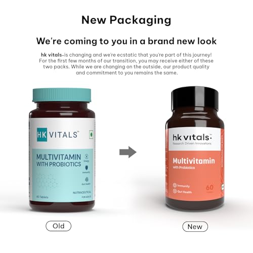HealthKart HK Vitals Multivitamin with Probiotics (60 Tablets) | For Men and Women | Vitamin C, Vitamin B, Vitamin D, & Zinc, Supports Immunity and Gut Health - Image 2