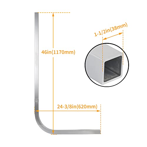 Hecasa 2Pcs Aluminum Boat Trailer Guide On Poles 1-1/2" Square | 1/8" Thick In Pair #TOP2