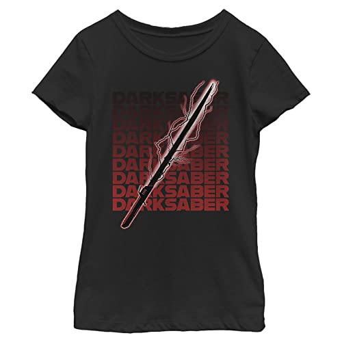 T-shirt Star Wars fille noir Mandalorian Darksaber manches courtes XS
