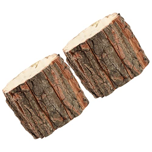 HIAKDOFT 2Stücke Blumentöpfe Rustikale Holzfässer Pflanzkübel für Outdoor und Indoor Dekorative Pflanzgefäße für Garten und Zuhause Blumentöpfe für Blumenarrangements