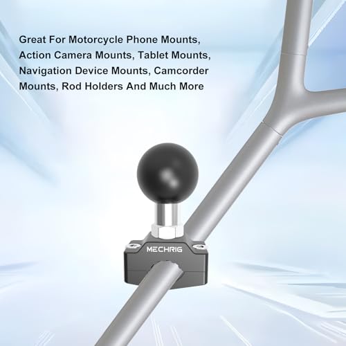 Image of Aluminum Alloy Handlebar Clamp Mount, U-Bolt Base with 1 inch Ball Head Compatible with RAM Mount Double Socket Arm& Motorcycle Ebike Bike Phone Holder,Fit for 0.39 inch to 0.63 inch Diameter,78013