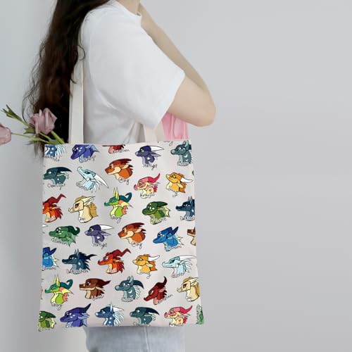 PXTIDY Dragon Tote Bag Novel Dragon Lover Gifts Fantasy Dragon Theme Party Favors Bag Book Lover Gifts4