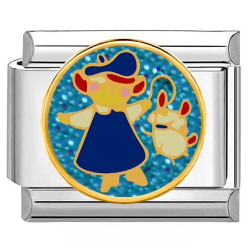 Quiges - Quiges - Module à breloques de style italien de 9 mm en acier inoxydable pour filles jouant avec des jouets pour bracelets italiens, Cuivre