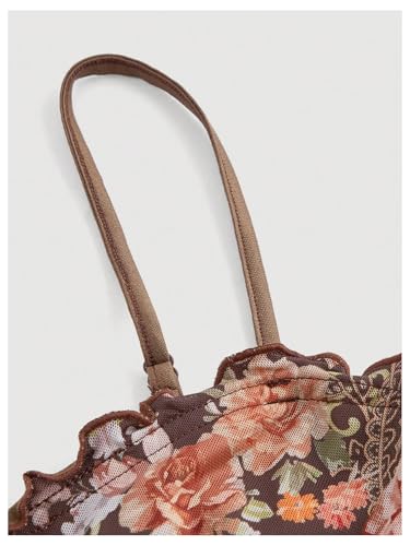 SOLY HUX Women's Floral Print Cami Dress Spaghetti Strap A Line Flared Short Summer Dresses4