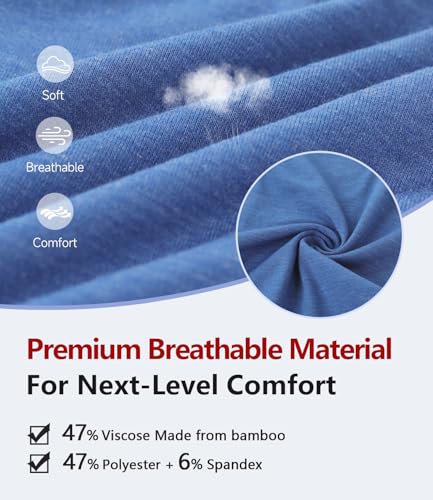 BAMBOO COOL Men's Underwear Boxer Briefs Ultra Breathable Stretch No Riding Up with Fly Multipack2