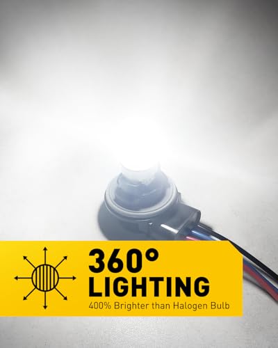 Image of AUXITO 7443 LED Bulb White, Reverse Light 7440 7441 7444 T20 Super Bright for Backup Light Tail DRL Brake Signal Parking Lights Daytime Running Light Modules, Pack of 2