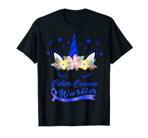 Conciencia del cáncer de colon de cara de unicornio Camiseta