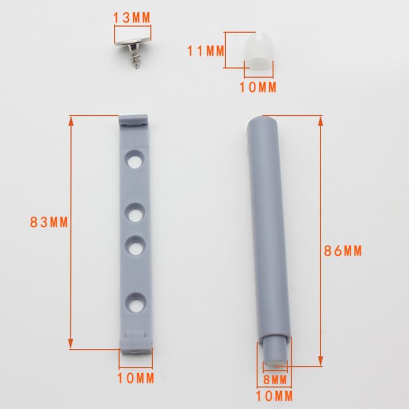 5Pcs Push to Open Door Catches, Push Openers for Cupboards Drawer Magnetic Catch Soft Close Damper for Kitchen Cabinet Furniture Door - Image 4