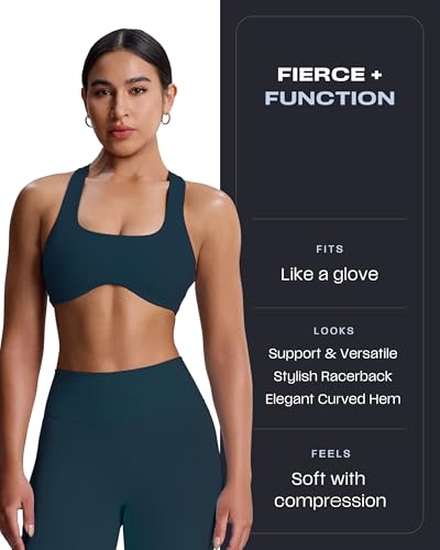 Image of Aoxjox Define Sculpt Racerback Sports Bra | women's workout fitness yoga crop tank, breathable fabric, 4-way stretch, moisture-wicking, gym essential