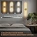 TONYFUL Battery Operated Wall Sconce Set of 2, Rechargeable Wall Lamp with 6000mAh Dimmable Bulbs and Remote, 3000K-6500K LED Wireless Wall Lights for Bedroom, Living Room, Hallway Decor, Background