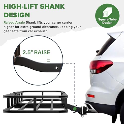 image for ARKSEN 53 x 19 x 5 Inch Hitch Mount Cargo Rack Carrier with Cargo Net,