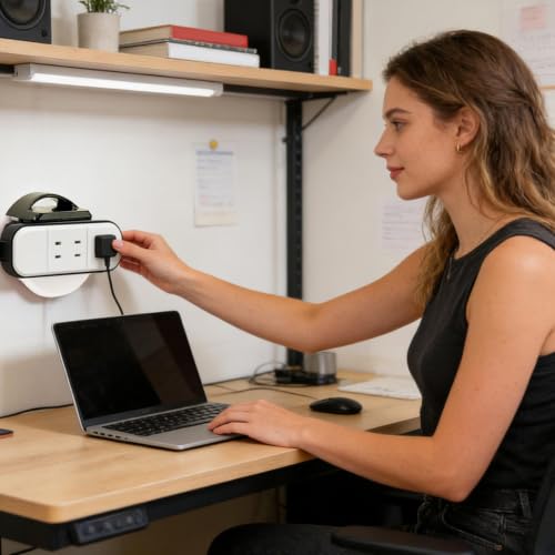 Support de brique électrique pour bloquer les multiprises et ranger les câbles - 6