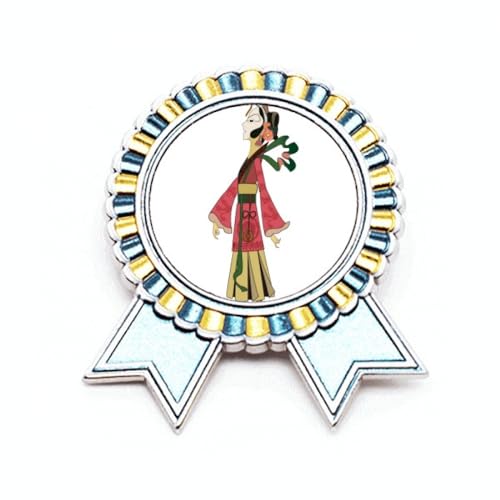 Broche image féminine chinoise ombre en métal M pour veste