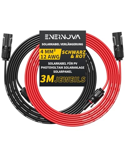 Solarkabel 4mm/6mm Solarkabel Verlängerung 1/2/3/5/8/10/12/15/18/20M Multi-Contact 4 Verlängerungskabel IP67 Wasserdichtem für PV Solaranlage(4mm 3M)