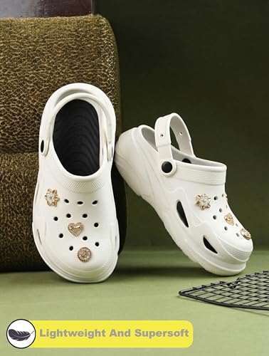 Image of Fashionable Comfortable Adjustable Back Strap Clogs & Premium Cute Charms |Waterproof Anti Skid & Lightweight Cushioned Stylish Clogs Mules for Women's & Girl's BBSILK-11
