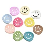 LiQunSweet 100 Pcs Opaque Resin Smiling Face Flatback Charms Cabochons Happy Face Charm Without Hole for Scrapbooking Embellishments