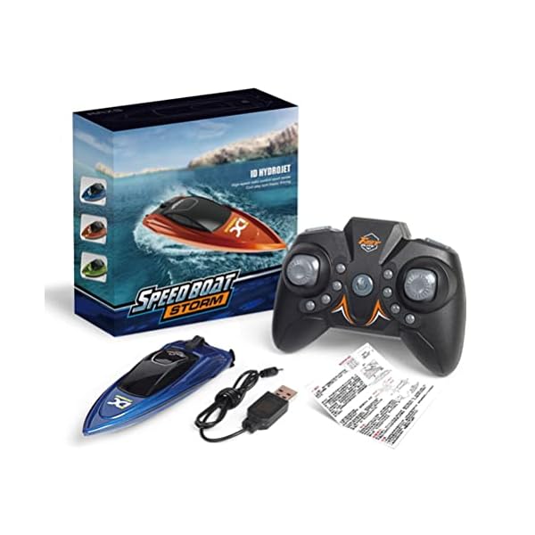 Mini RC Boot, Wiederaufladbare 2,4 GHz Rennboote Hochgeschwindigkeits Fernsteuerungsboot Kinder Erwachsene Sommer Speedboot Wasserspielzeug Pools, Seen, Teich