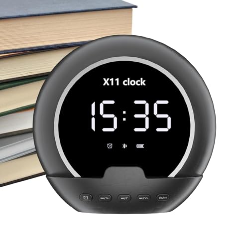 demaxiyad - Altavoz despertador | Reloj de noche portátil - Reproductor de audio pequeño para gimnasio camping al aire libre, altavoz inalámbrico portátil