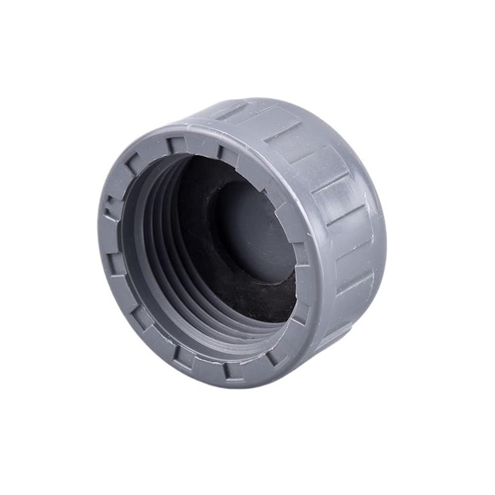 Threaded Pipe Connector 2pcs PVC Pipe End Connector with Gaskets, Female Thread Cap, 20-63mm Water Plug(Grey,25mm)