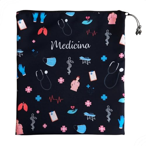 Matellasse - Porta Jaleco e Esteto Organizador de bolsa Necessaire Personalizado Biomedicina Fisioterapia Medicina Veterinária Enfermagem Odontologia Nutrição (MEDICINA)