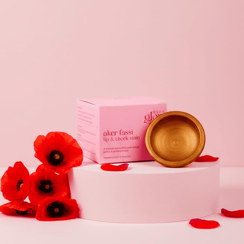 Image of Aker Fassi Moroccan Lip & Cheek Stain | Natural Long-Lasting Tint Clay Pot | Buildable Color for Lips & Cheeks by Bold & Glow