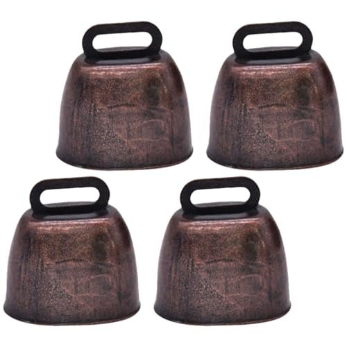 jojofuny Campanelli per Mucche 4 in Ferro Campanaccio Piccolo e Rumoroso per Pecore e Bovini Accessorio Antifurto per da e Eventi Sportivi