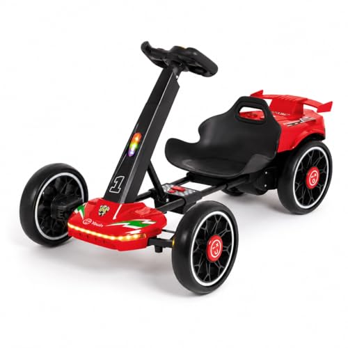 YOUIN Kart Eléctrico Infantil SC1006 Plegable con Mando a Distancia, Bluetooth, Luces LED, Batería 12V 4.5Ah, Velocidad 5 km/h, Autonomía 2h, Niños 3-6 Años (Rojo)