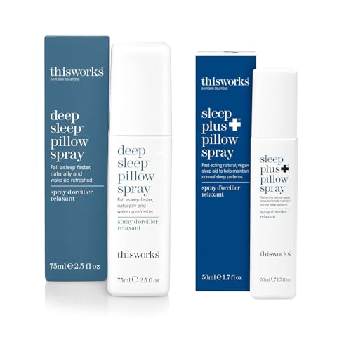 This Works The Award Winning No.1 Natural Deep Sleep Pillow Spray 75ml with Sleep Plus Pillow Spray, Motion-Activated Lavender Sleep Spray Designed for Restless Sleepers 50ml, Worth Over £42