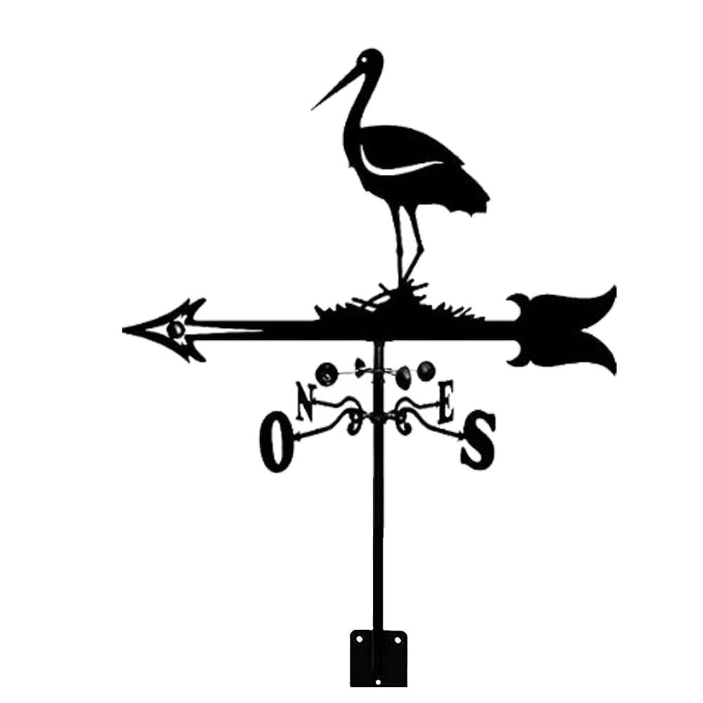 Weathervane for The Garden,Weather Vane with Roof Mount Weathervane Wind Direction Indicator, Retro Weathercock Metal Weathercock