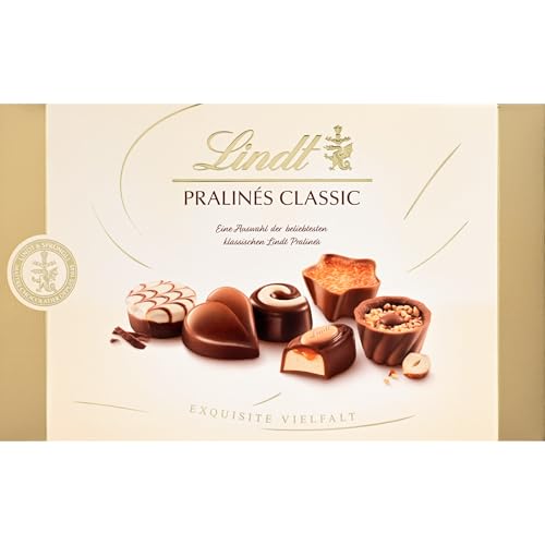 Lindt Schokolade | Pralinés Classic Schachtel | 200g | 19 Pralinen in 10 köstlichen Sorten, teilweise mit Alkohol | Pralinen-Schokoladen-Geschenk