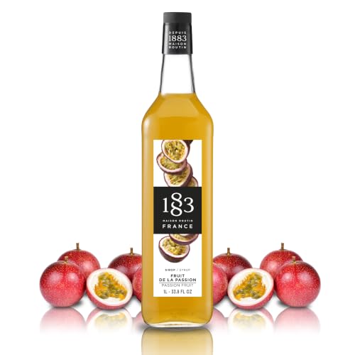 1883 Passion Fruit Syrup for Drinks, Made in France, 1 Liter Plastic Bottle