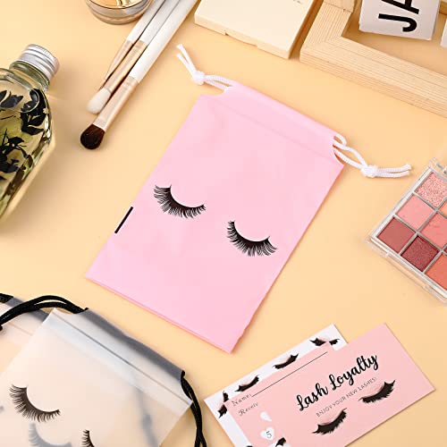 Reginary 60 Pieces Eyelash Cosmetic Bags Mini Small Lash Aftercare Bag Shampoo Bath Bags Plastic Organizer Jewelry Storage Gift Bag Pack for Travel Packaging Small Business, 3 Colors, 4 x 6 Inch4
