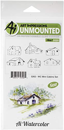 ART IMPRESSIONS Watercolor Stamp, WC Mini Cabins
