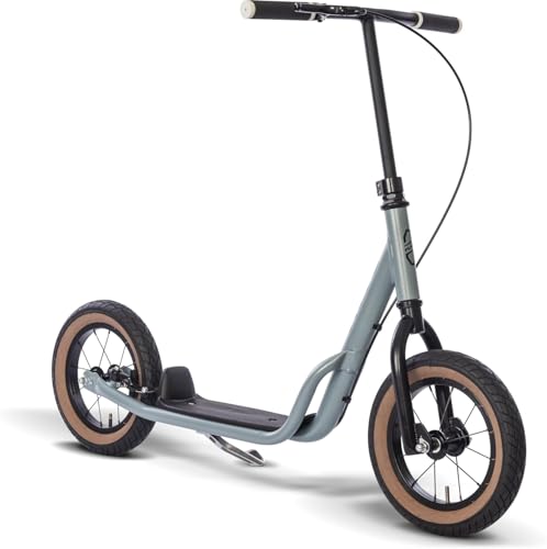 PUKY R07 L Kinder Roller Ash Blue | Scooter Kinder 4 Jahre mit Luftbereifung & V-Brake | Höhenverstellbarer Lenker & rutschfestes Trittbrett | Tretroller | Roller mit großen Rädern | Leichter Scooter