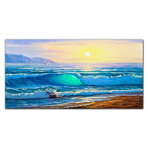 Impression sur verre de vagues marines pour créer un salon zen et lumineux