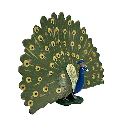 Gemini&Genius Peacock Animal Action Figure Toys, Wild Life Zoo Animal Figurines African Jungle Animal Playset Gift For Kids Educational, Cake Toppers, Party Supplies, Animal Toy Set, Ages 3+ #TOP3