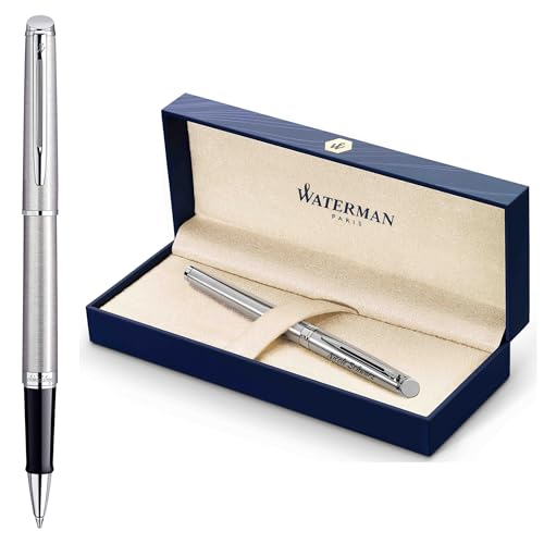 Waterman Hémisphère roller à encre avec gravure – Instrument d'écriture de luxe personnalisé – Élégant cadeau pour femmes et hommes – Encre noire...