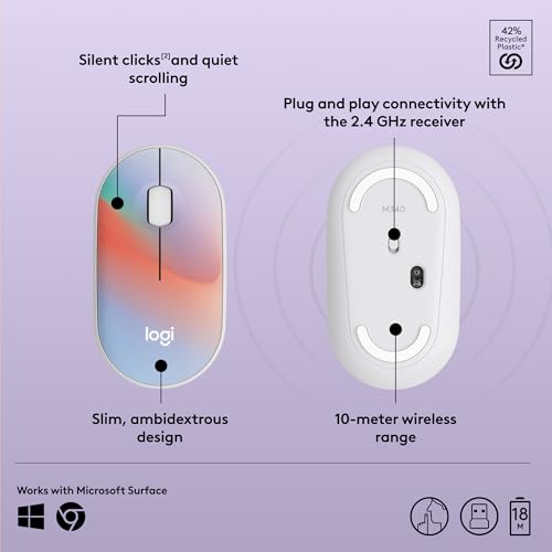 Logitech M340 Compact Ambidextrous Silent Wireless Mouse - Sheer Dream - image 7