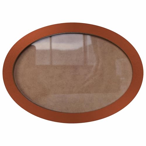 Moldura Oval Colorida em MDF Laqueado para Quadros Decorativos com Fundo MDF e Vidro Cor:COBRE...