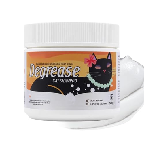 Yanayi Champú Para Gatos Sin Pelo,Crema Limpiadora para Cola y Barbilla - 500g Champú Hidratante en Crema para Gatitos para Aseo Diario e Higiene de Barbilla Negra Cola y Orejas en Rutina de Baño para