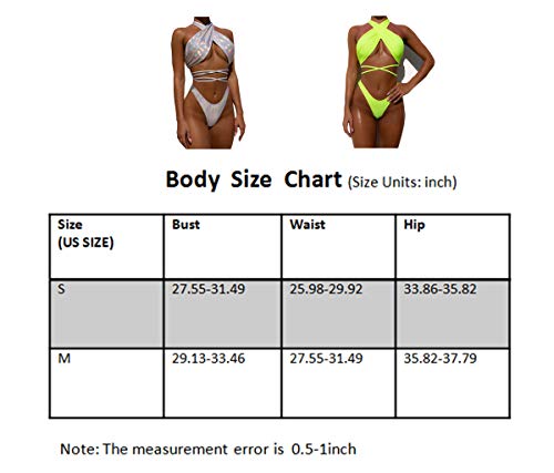 Leomoste LEYF-202303150AS-S Women Sexy Bandage Bikini Hologram One Piece Swimsuit Plush Up Swimwear Bathing Suit thumb #3