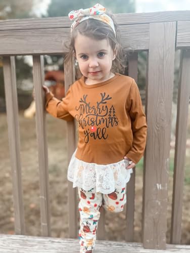 Image of HIHA Toddler Little Girls St.Patrick's Day Outfit Love Letter Print Dress Tops Pants Set