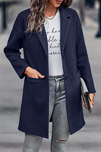 PRETTYGARDEN Women Plaid Shacket Jacket Trendy Fall Casual Button Wool Blend Tartan Trench Coat Winter Clothing with Pockets