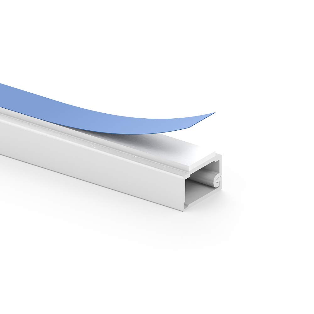 Habengut clip-Kabelkanal (mit Schaumklebeband) 7x12 mm aus PVC, Farbe: Weiß, Länge 4 m (4 x 1 m Länge)