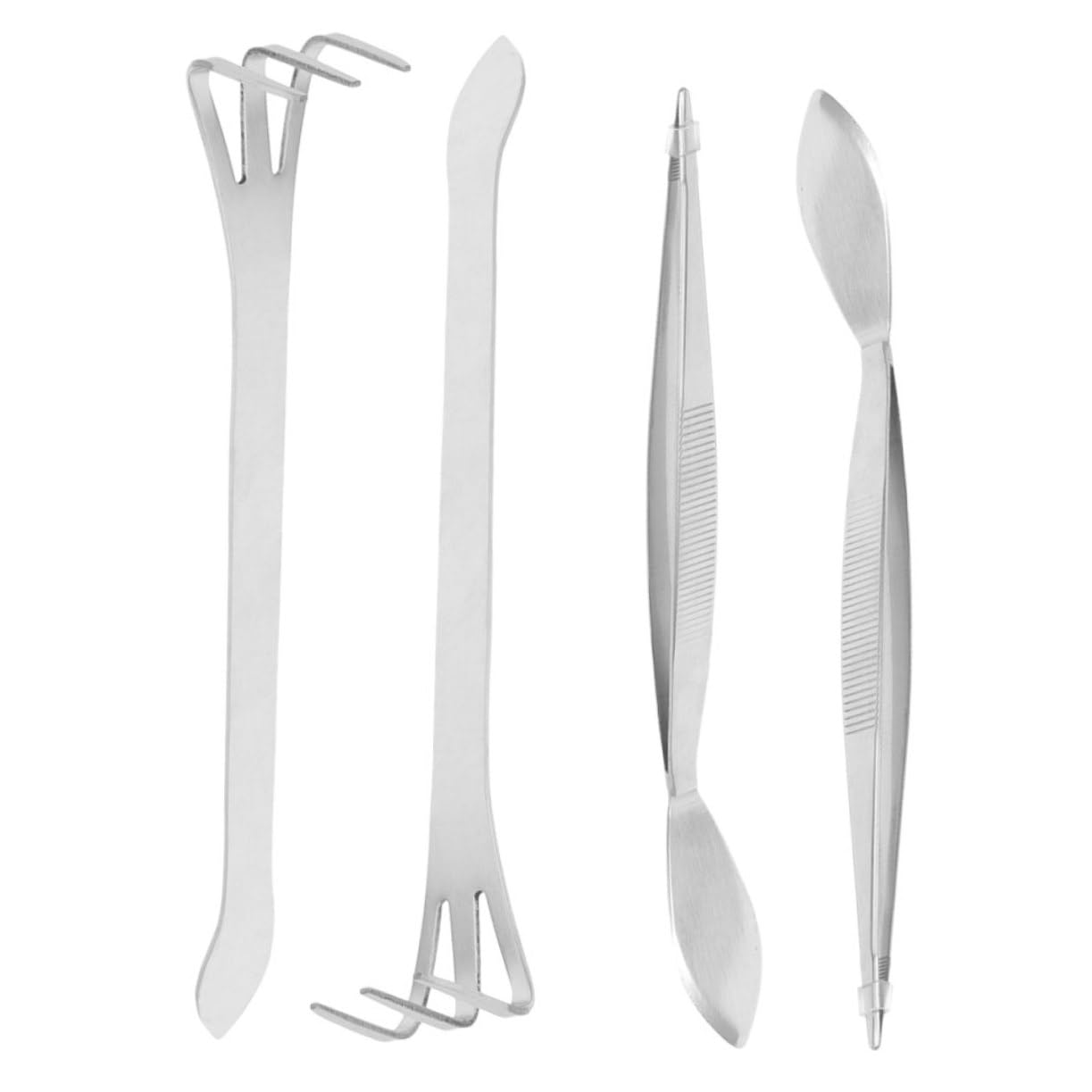 GANAZONO Complete Bonsai Kit 4 in 1 Tool Set: Tweezers Rake Spatula Mini Rake for Bonsai Maintenance Stainless Steel Easy to Use