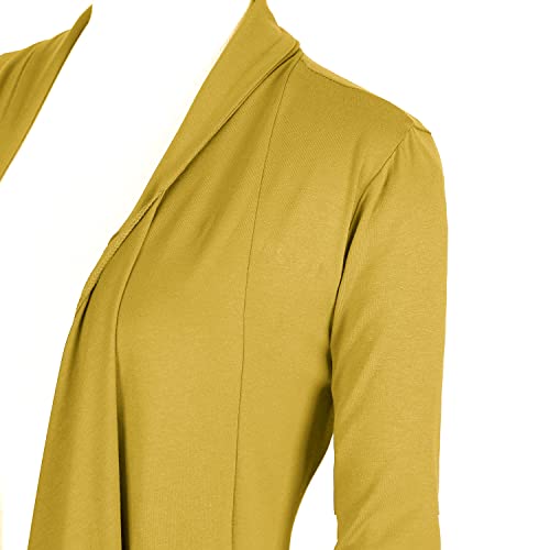 Image of Urban CoCo Women's Drape Front Open Cardigan Long Sleeve Irregular Hem